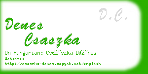 denes csaszka business card